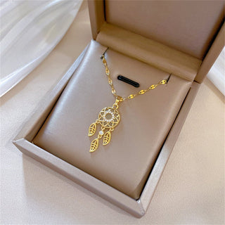 14 AYAR ALTIN KAPLAMA DÜŞ KAPANI KOLYE - Babil Takı