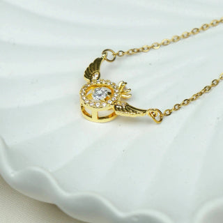 14 AYAR ALTIN KAPLAMA KANATLI YÜZÜK KOLYE - Babil Takı