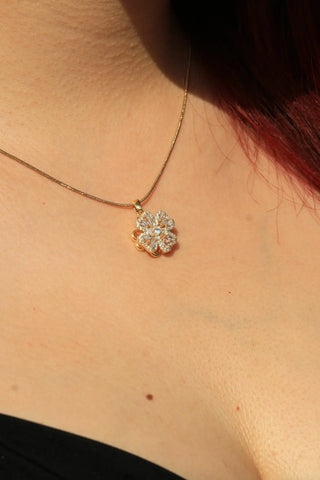 14 AYAR ALTIN KAPLAMA DÖNEN YONCA KOLYE KÜPE YÜZÜK SET - Babil Takı