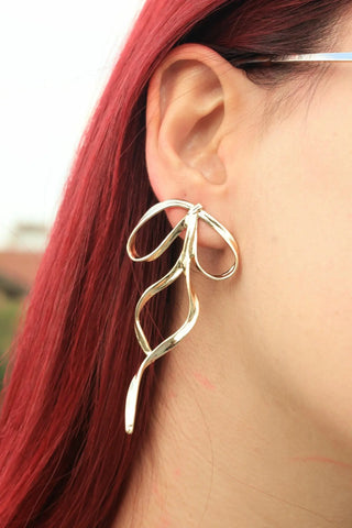 14 AYAR ALTIN KAPLAMA FİYONK KÜPE - Babil Takı