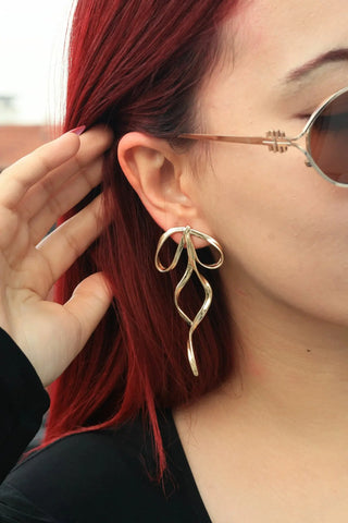 14 AYAR ALTIN KAPLAMA FİYONK KÜPE - Babil Takı