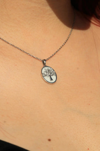 14 AYAR ALTIN KAPLAMA MİNELİ HAYAT AĞACI KOLYE - Babil Takı