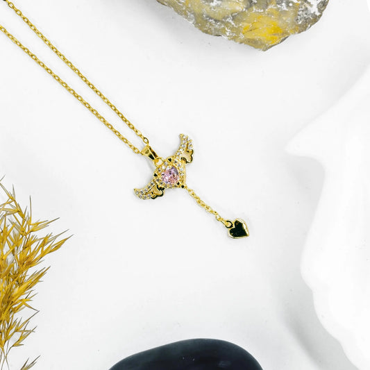 14 AYAR ALTIN KAPLAMA SEVGİ MELEĞİ KOLYE - Babil Takı