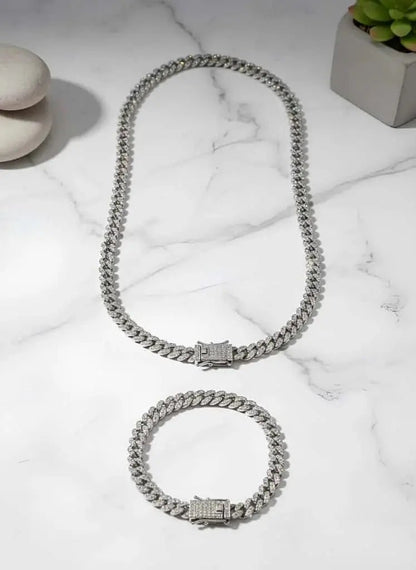 CUBAN CHAİN ERKEK KOLYE BİLEKLİK SET - Babil Takı