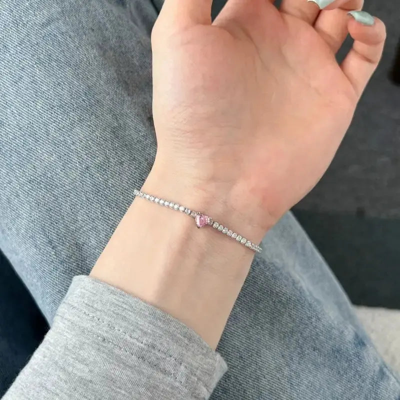 14 AYAR ALTIN KAPLAMA PEMBE TAŞLI PANDORA BİLEKLİK - Babil Takı